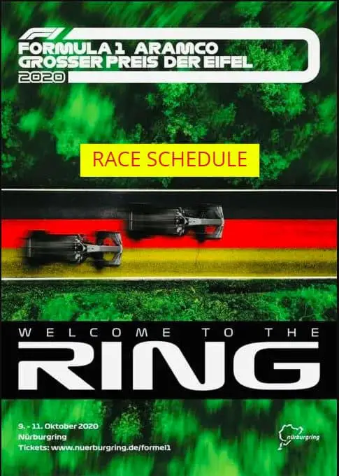 Race schedule Eifel GP F1