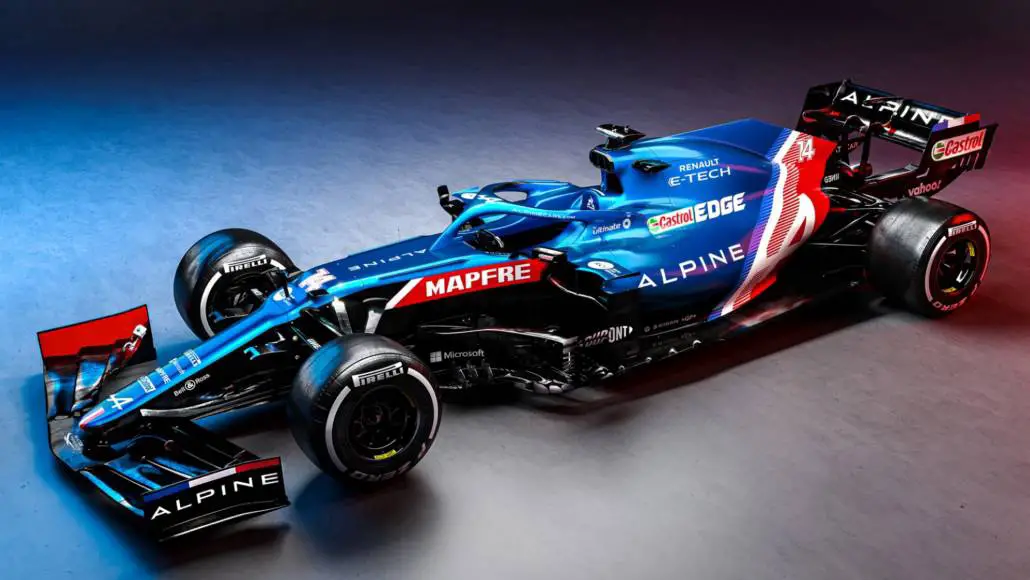 alpine F1 livery 2021 test