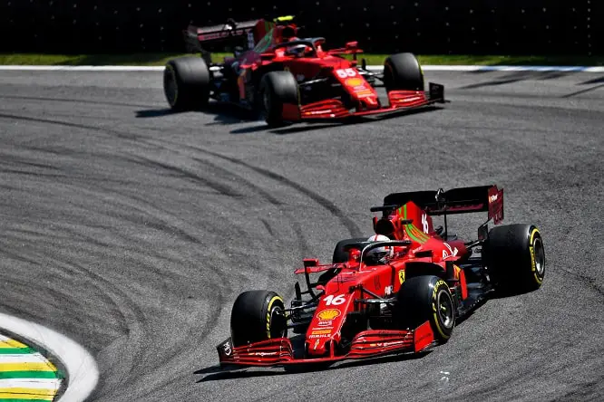 Ferrari Leclerc Sainz Brazil GP F1 2021