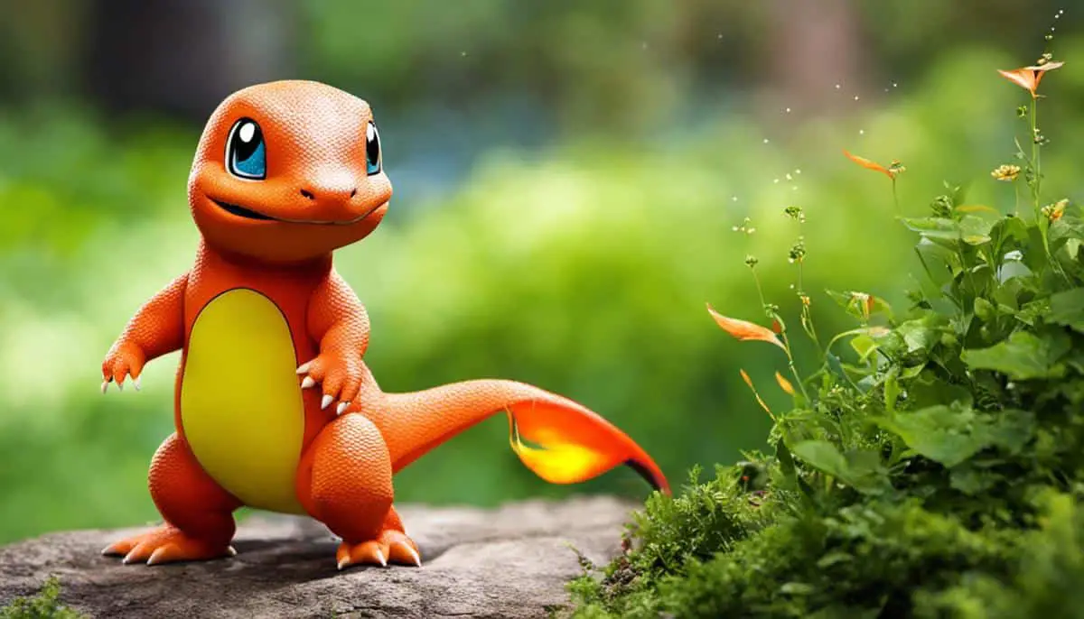 A vibrant image of Charmander with its fiery tail, showcasing its popularity among fans.